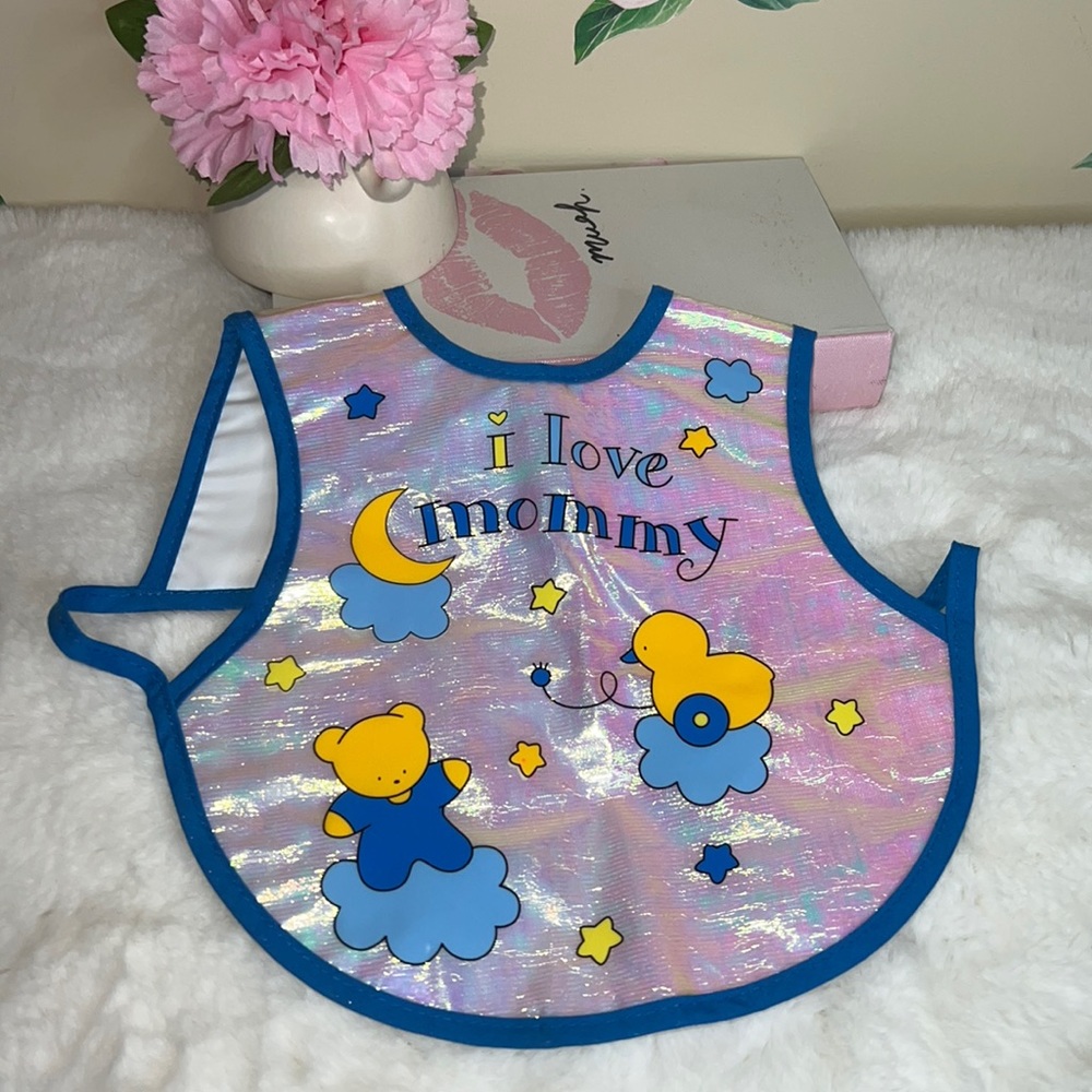 Plastic Bib holographic/bear design